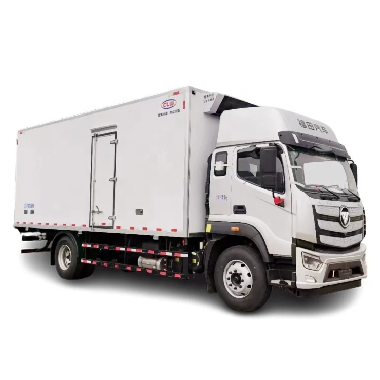 China Made Foton Cold Reefer Box Trucks 4x2 LHD Forland 10t 5C to 20C Double Controlled Thermo king Frozen Food Cold Box Truck