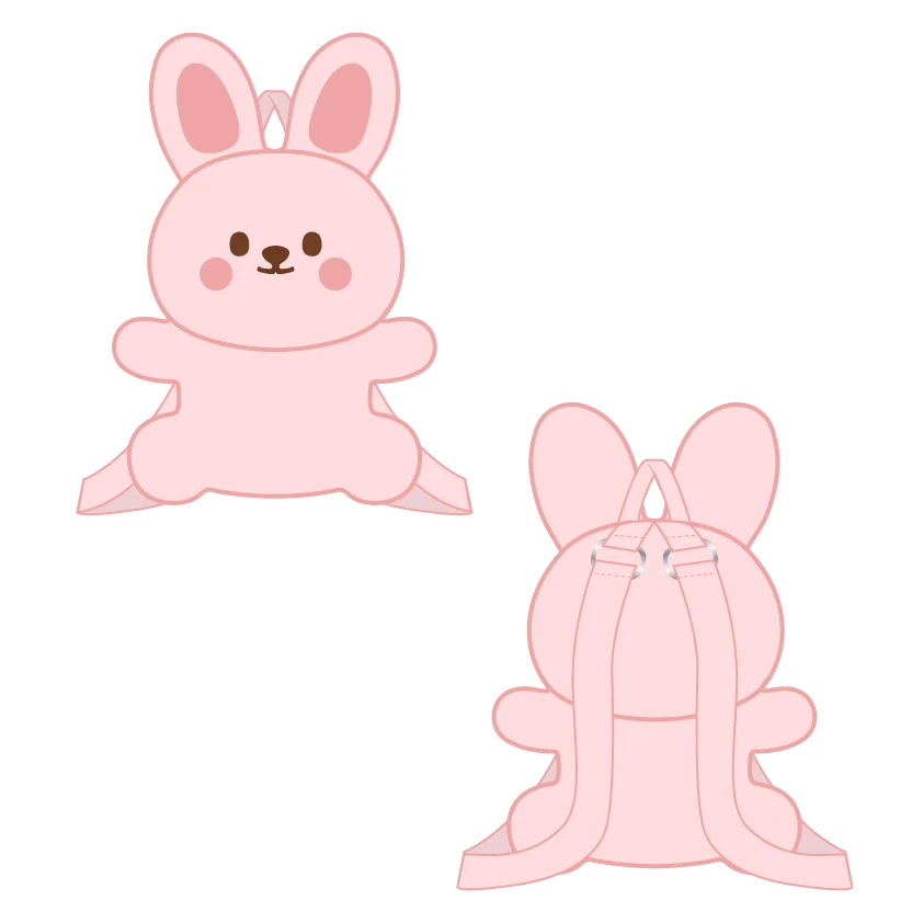 plush animal shoulder bag cute lolita Backpack girl Pin Bags With Clear Pvc Window Ita Bag