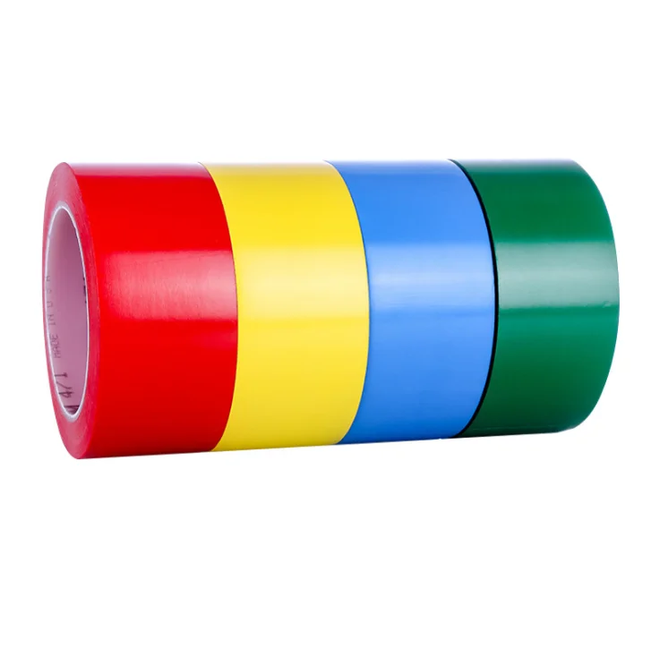 vinyl tape 471 red&blue&white&yellow rubber adhesive pavement road single side PVC Vinyl carpet floor marking signal tape