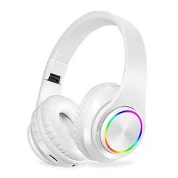 B39 headphone over ear wireless bt headset with microphone support tf card mp3 player with led colorful breathing lights