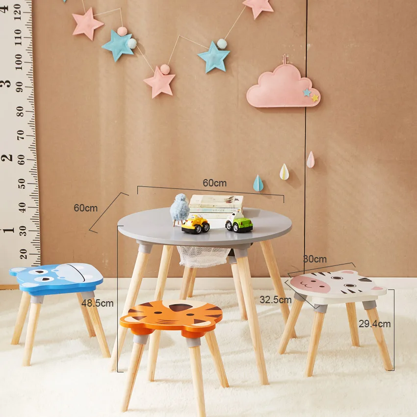 Baby Furniture Cute Cartoon Patterns Kids Studying Table and Chair set Customized Color OEM ODM