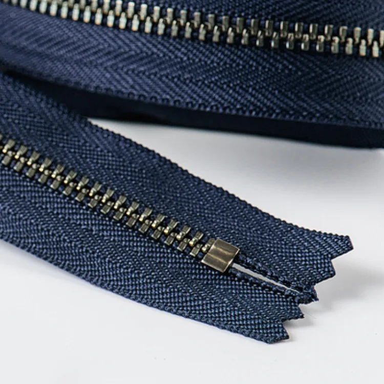 YKK Metal Jeans Zipper antique silver teeth color Y-type custom length