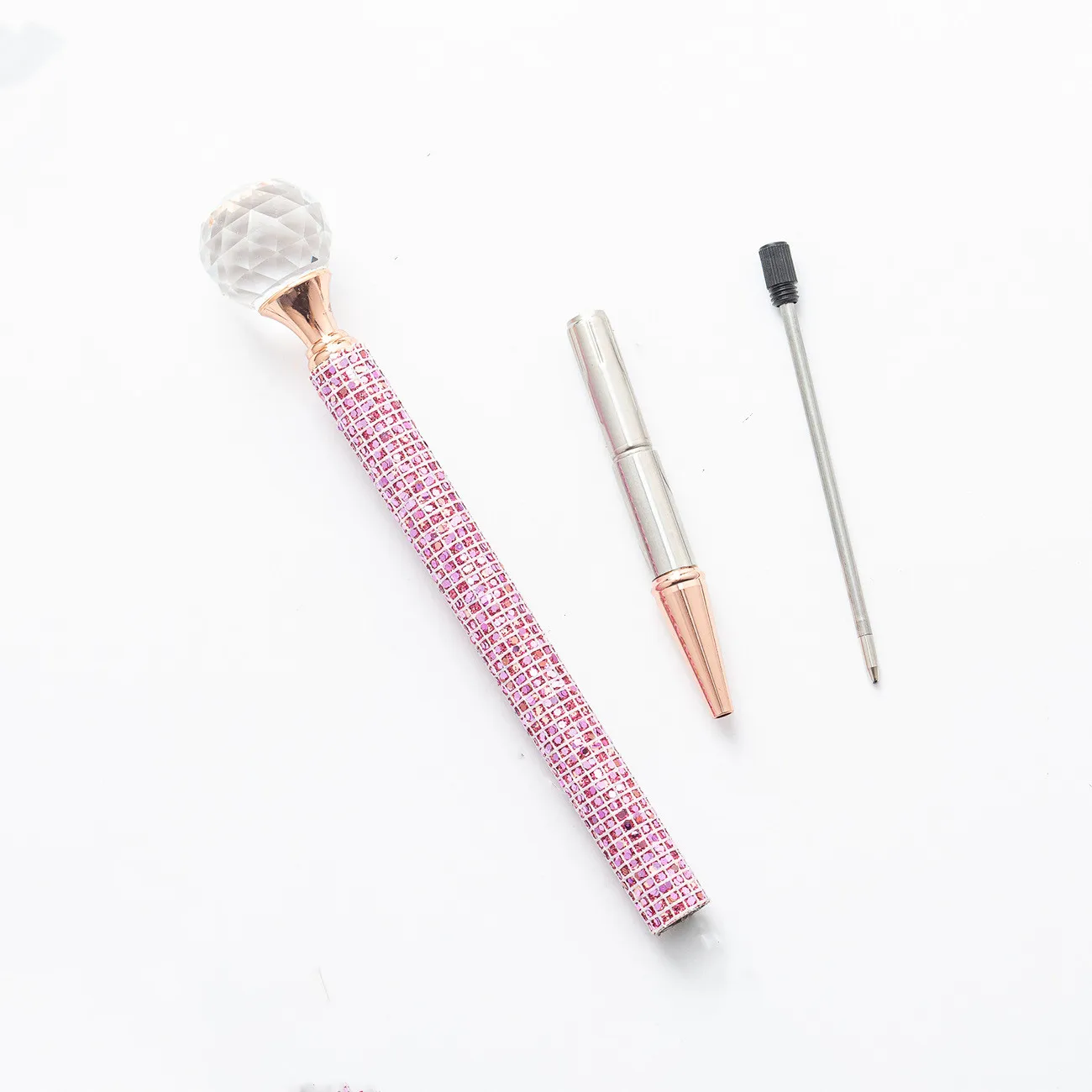 Popular Weeding Gift Metal Pen Whole Sequin Bing Body Promotion Top Big Crystal Diamond Ballpoint Pen