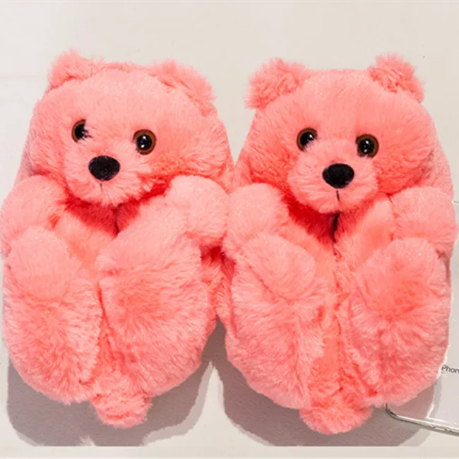Latest Hot Popular Winter Warm Cotton Home Plush All-inclusive Winter Indoor slipper Teddy Bear Slippers