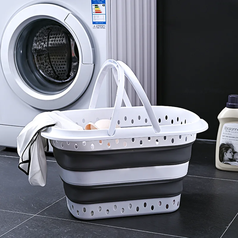 Collapsible foldable dirty clothes laundry basket with Handle for Washing clothes Storage Box bathroom laundry basket foldable