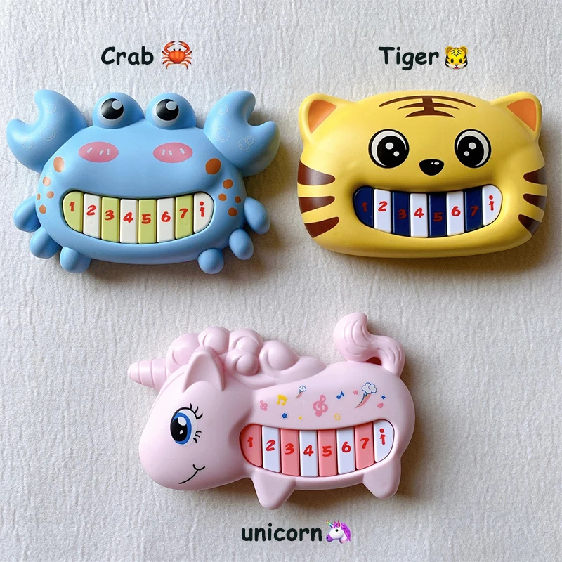 Cartoon baby piano educational toy music enlightenment mini piano 8 keys plastic toy piano animals music keyboard toy