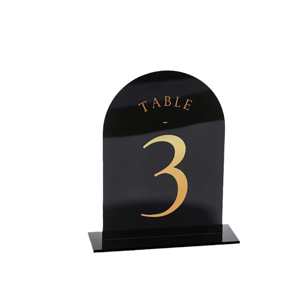 Custom Acrylic Wedding Table Number, Frosted Arch With Stand For Wedding Table Store Centerpieces
