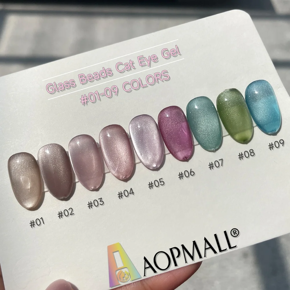 AOPMALL New Trend Glass Beads cat eye gel polish Moonlight Magnetic cat eye nail art gel support OEM/ODM private label custom