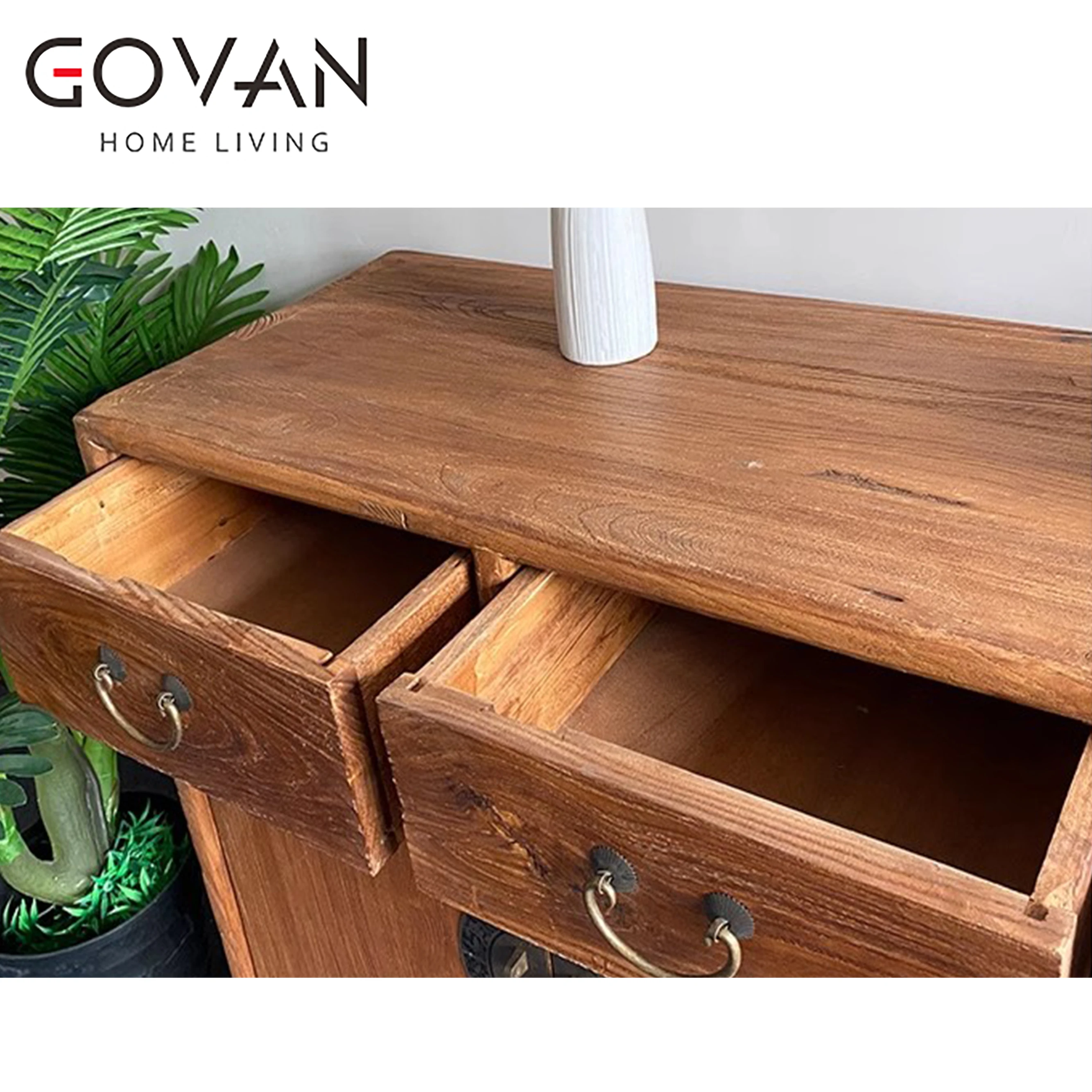 2024 Wabi Sabi Ancient Maple Wood Cabinet Quality Aged Wood Interior Furniture