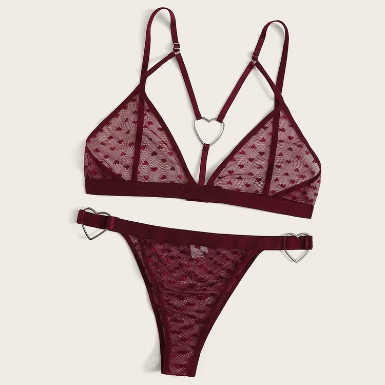 Lingerie Women Sexy Bra Teen Young Girls Sexy Bra And Panties Transparent Mesh Womens Sexy Underwear Bra Brief Set