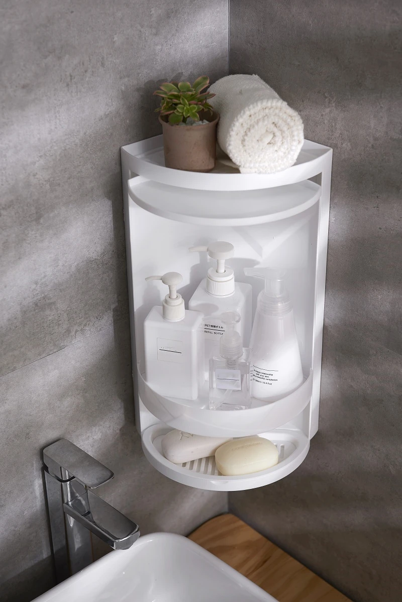 360 Degree Rotating Triangle Plastic Shelf