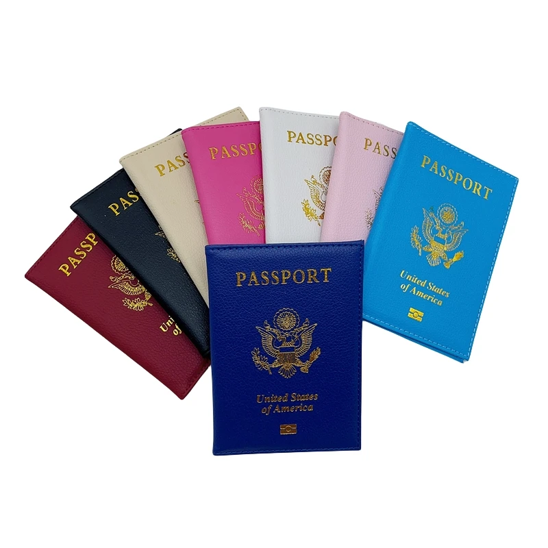 Оптовая продажа, индивидуальный дизайн, недорогая цветная обложка для паспорта США и Америки