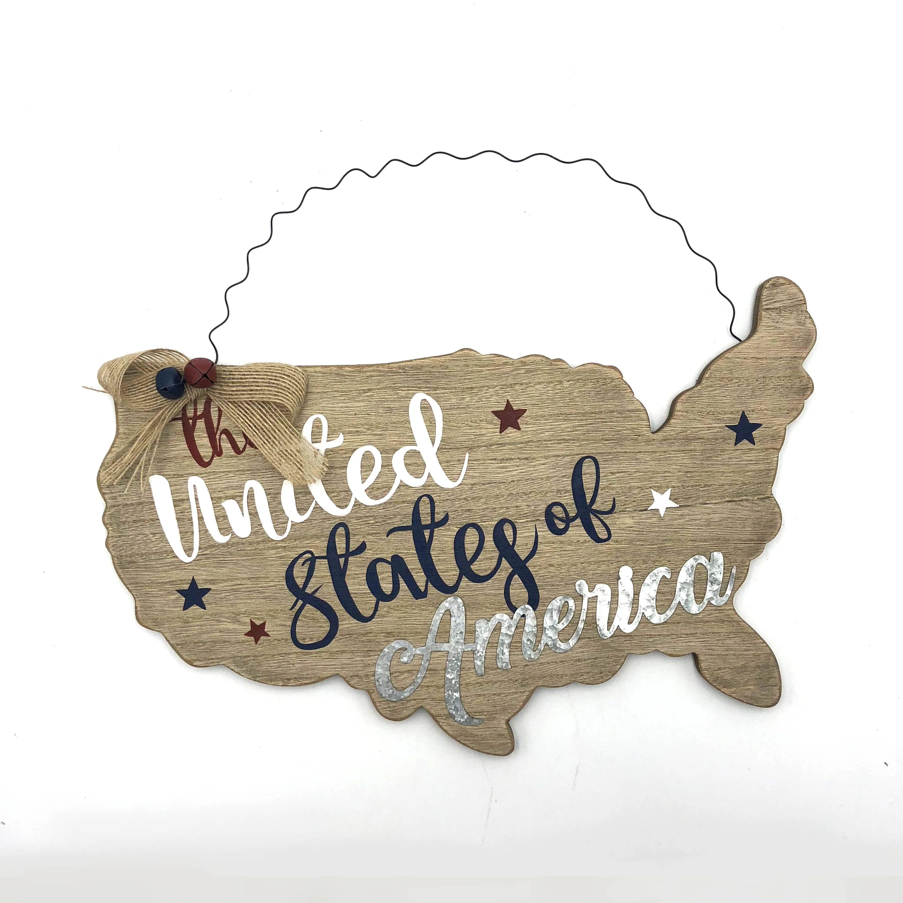 
United States map shape hanging plaque for wall decor 