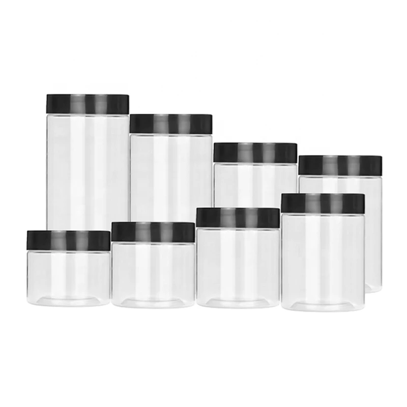 Manufacturer Wholesale 100ml 200ml 300ml Clear Plastic Cosmetic with Custom Screw Top Jar