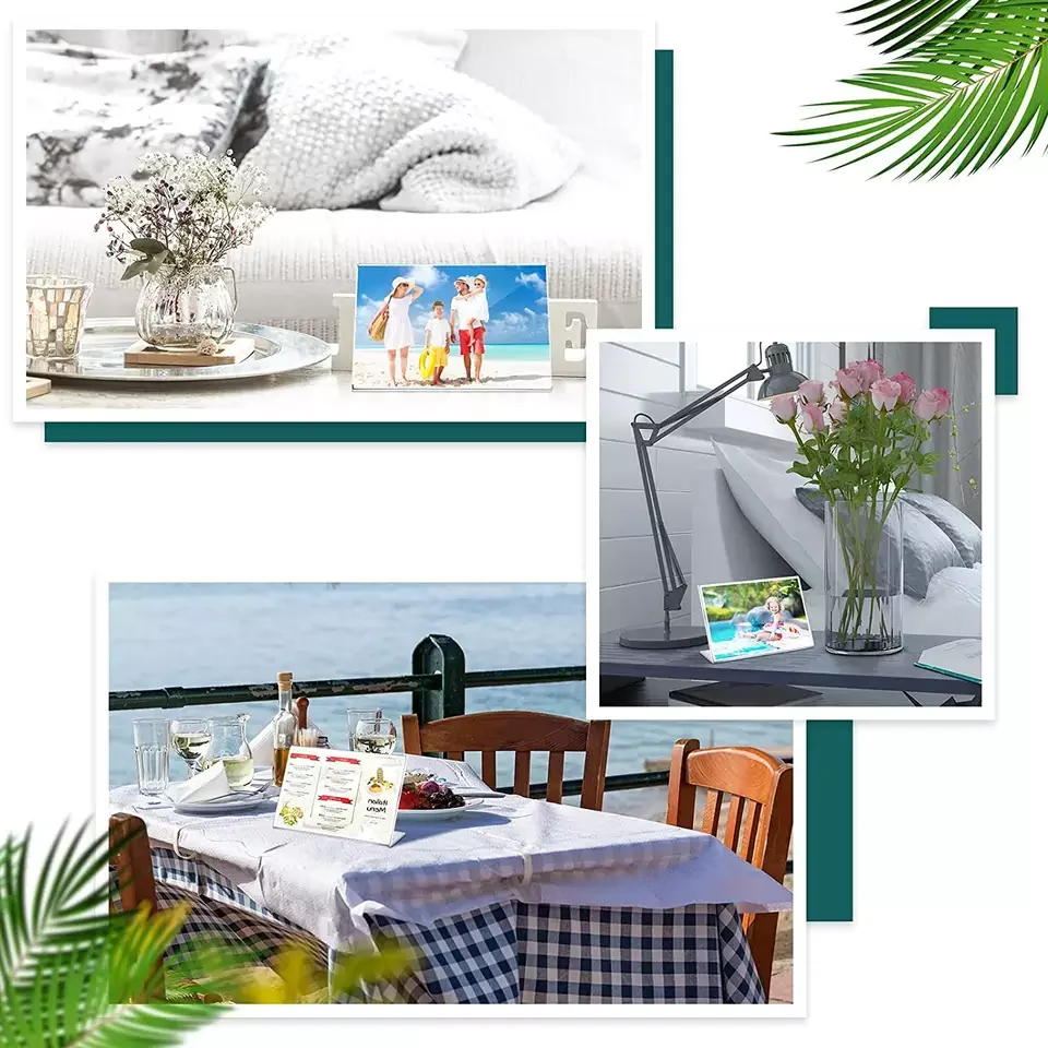 Qr Code  Customizable Photo Frame Inclined Plane Transparent Acrylic Display Stands