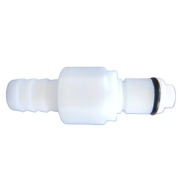 Economic version big flow Plastic Quick coupling with shut-off function hose barb connector male valved connection tube fitting