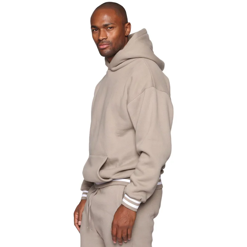 Wholesale sweatpants and hoodie set for men custom oversize 100% cotton 2 piece jogger set men tracksuit