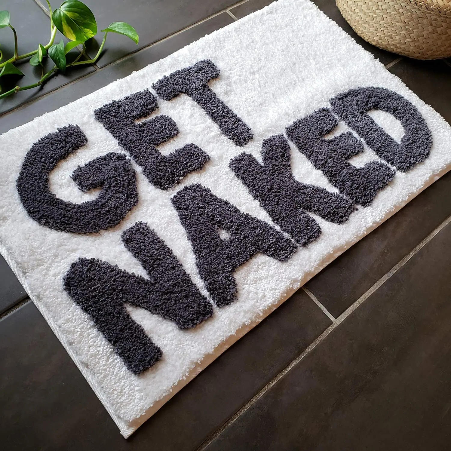 FMT Hot Sale Bathroom Plush Rug Water Absorb Microfiber Shaggy Non Slip Get Naked Bath Mat