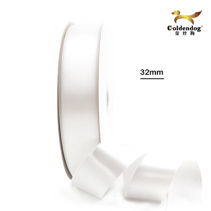 Mafolen High Quality Multi Size Custom 100% Polyester Double Face White Satin Gift Ribbon Wholesale