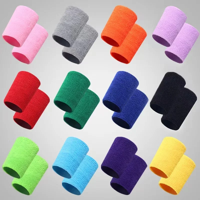 Colorful Cotton Wristband Sweat-absorbent Sweatband Wrist Sweat Band for various  Sports