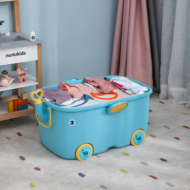 YIKEYOU High-capacity Toy Storage Box Plastic Organizer Container Storage Box Kids Storage Box With Wheel