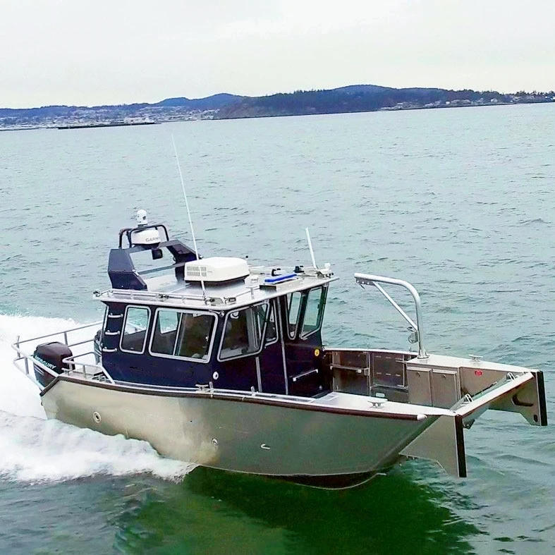 Kinocean 2024 High Quality Aluminum Boat Fashionable Center Cabin Console Fishing Working Boat Outboard River Landing Craft