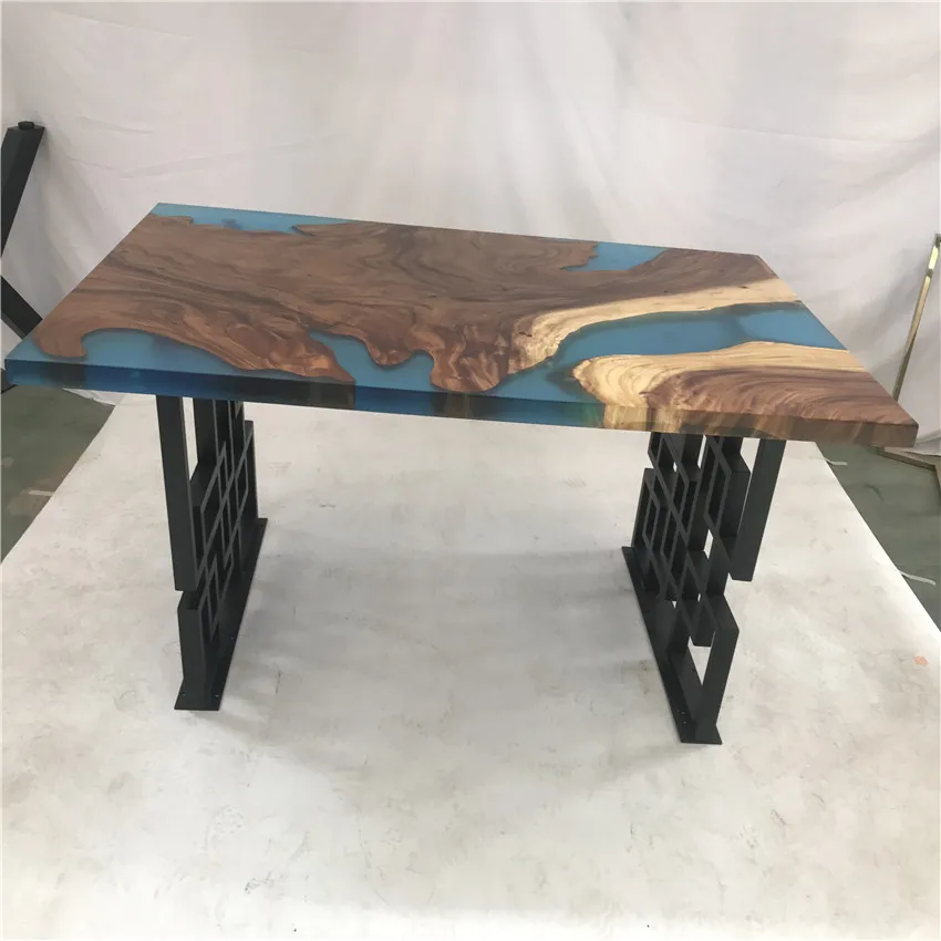 Modern Appearance and  oak epoxy resin Dining Table  Specific Use dining table set