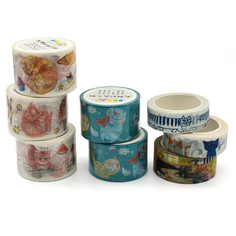 Best Selling Washi tape Custom Printed Cute Cats Paper Sticker For Scrapbooking Gift Packing