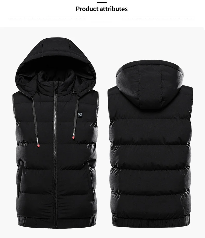 Wholesale Winter Sleeveless Zipper Jackets Usb Heated Vest dropshipping Electrical Heated Sleeveless Jacket Smart Heated Vest