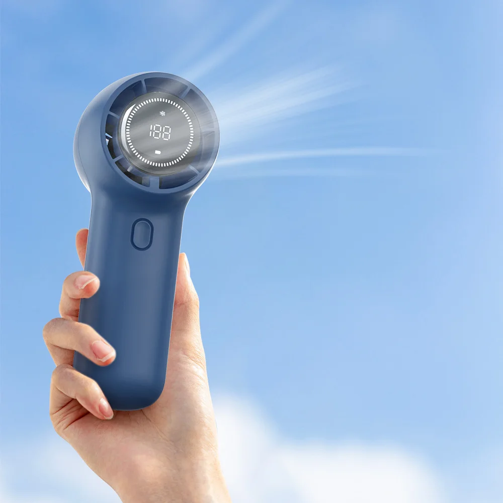 Portable 100 Gears High Speed Electric Turbo Mini Fan USB Rechargeable Air Cooling Handheld Fan With LED Display Hand Fan