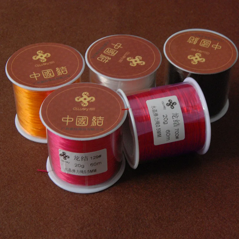 LONGJIE wholesale mixed colorful 0.5mm stretch crystal elastic thread/line/cord  for handmade DIY jewelry making