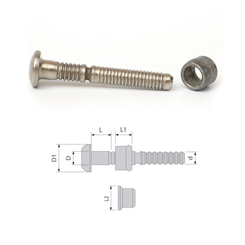 Back Oxide Lockbolts Lockpins Huck Bolts Ring Groove Rivet