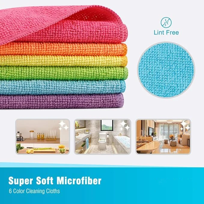 Custom Reusable Microfiber Cleaning Towels Factory Microfibre Strong Water Absorbent Cloths Kitchen Micro Fiber Cleaning Cloth