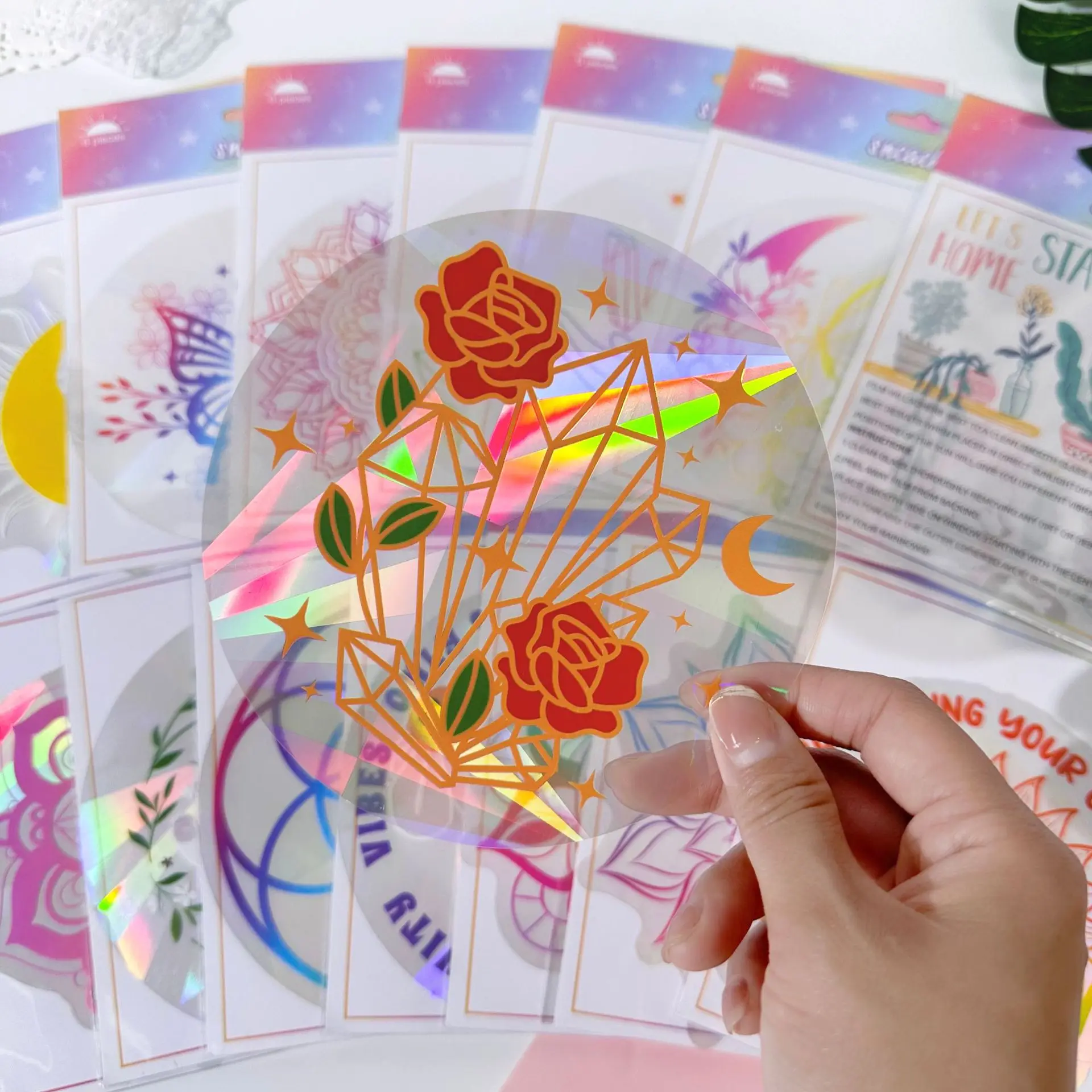 Наклейки на окна с радужной призмой