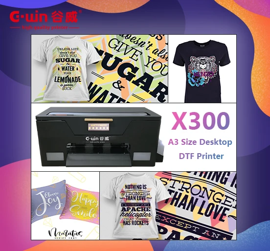 Gwin X300 A3 XP600 DTF Film Printer Impresora T-Shirt Printing Roll Digital Textile Printing 300mm Print T-Shirt Textile