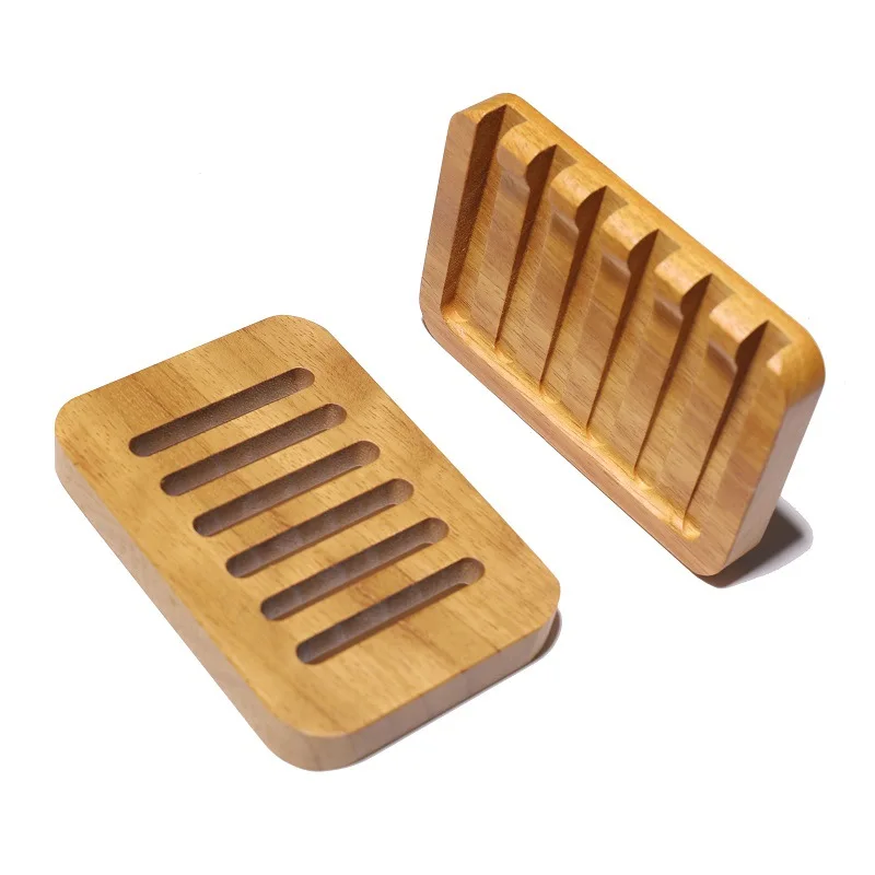 Soap Dish with Slanted Waterfall Design Bar Soap Holder Wood Soap Saver for Shower Bathroom Kitchen Sinks