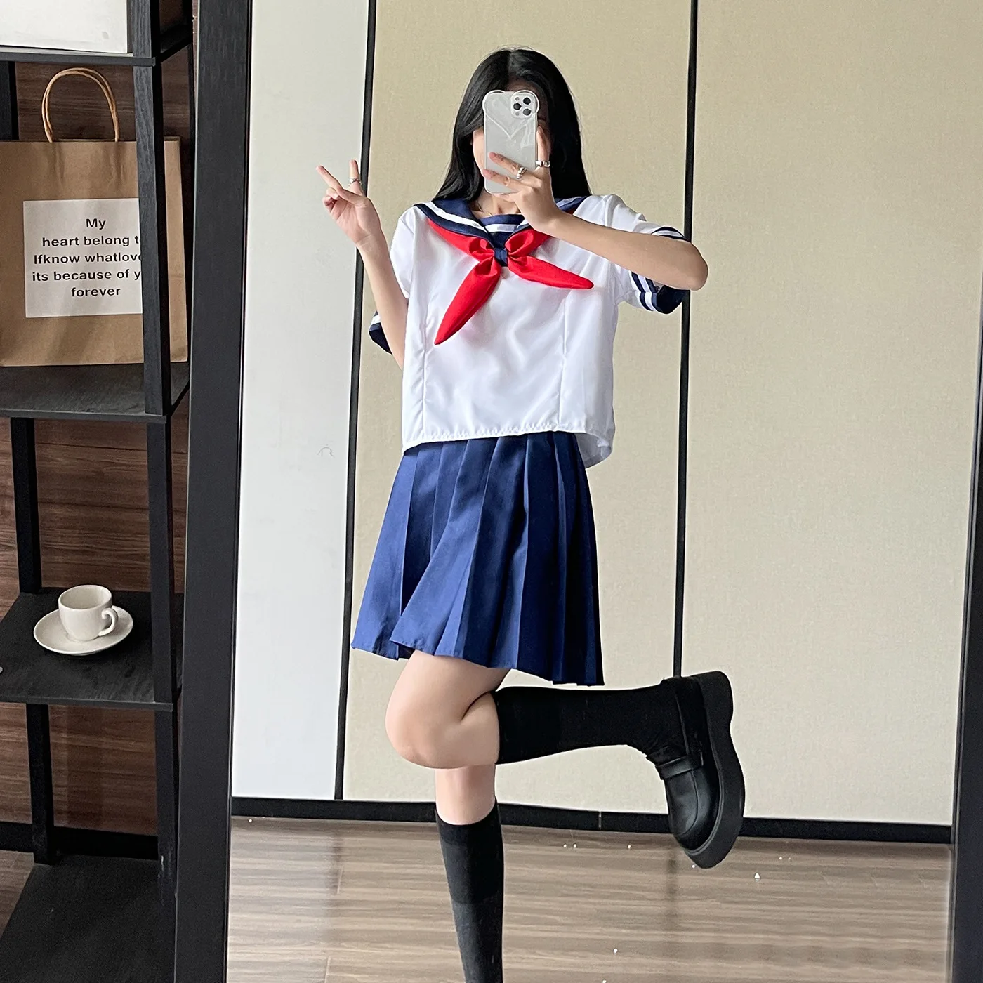 Stock authentic jk uniform dress Autumn/Winter Day Department sailor suit preppy