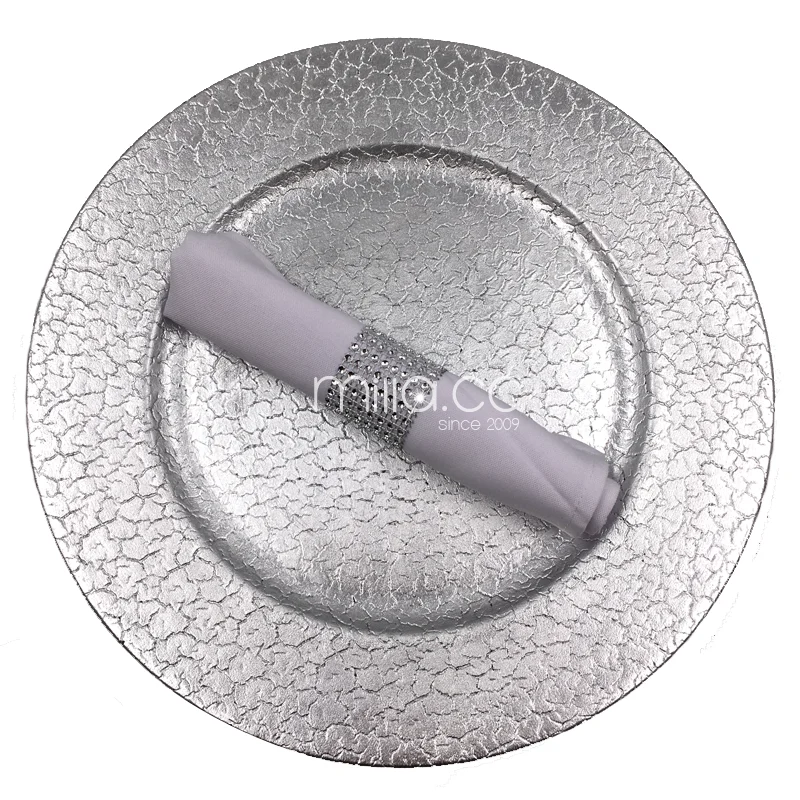 Одноразовые пластиковые серебряные и золотые зарядные пластины оптом