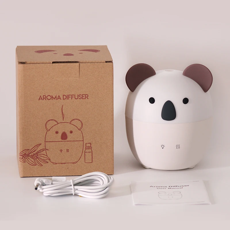 7 colors and dimmable mini cartoon bear shape baby warm light ultrasonic aromatherapy essential oil diffuser