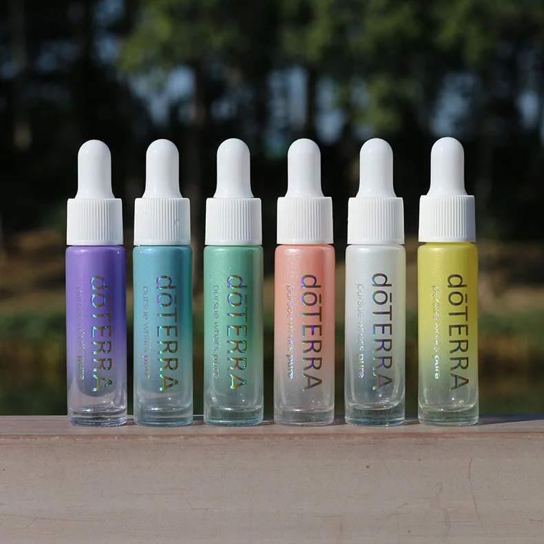 10ml Matte Essential Oil Bottle Pearlescent Gradient Bottling Roll On Glass Bottle Multicolor Roller Ball  Custom Logo