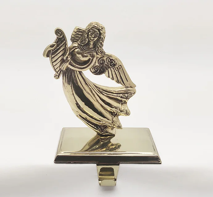 
Металлический золотой ангел с арфом, декоративный держатель для чулок 