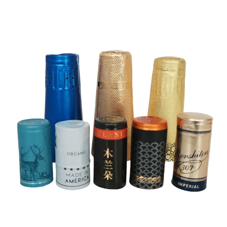 34*115 mm Champagne Aluminium Foil Capsules For Sparkling Wine Bottle Shrink Caps