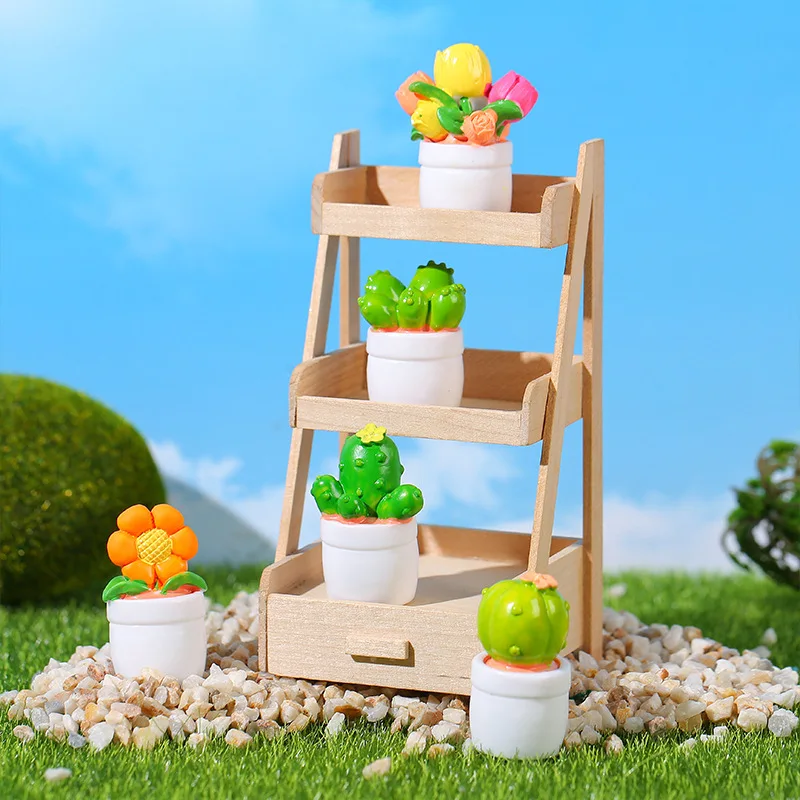 3D миниатюрные фигурки кактусов из смолы суккуленты статуя для кукольного домика сказочного сада домашнего офиса настольного декора