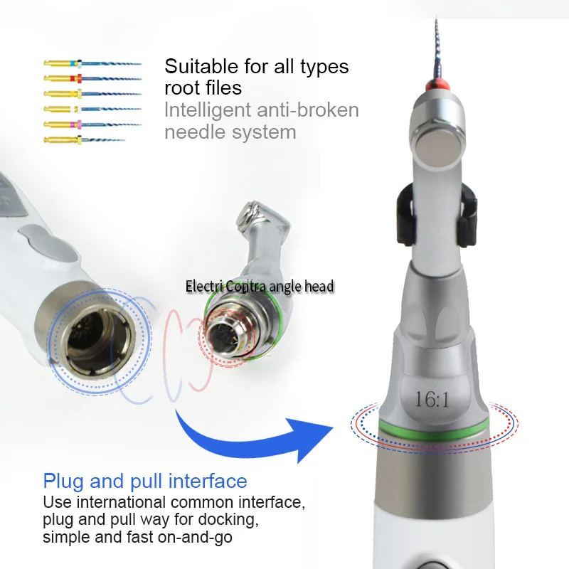 Wireless  LED Lamp 16:1 Cordless Prophy Endodontic Handpiece Dental Rotary Handpiece Endomotor
