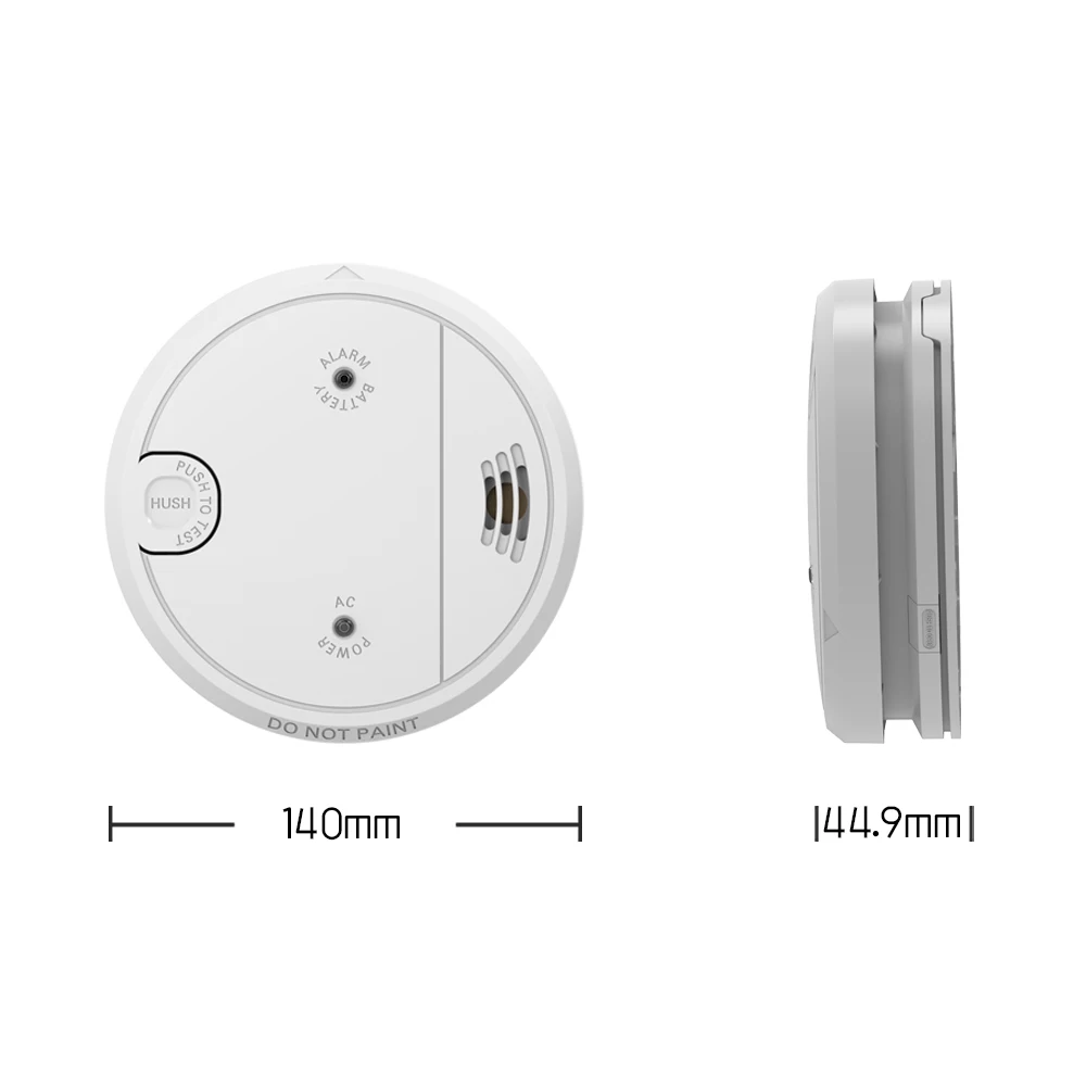 Dual Power Supply Smart Home 868mhz Wireless Interconnected Smoke Alarms Detectors For Fire Safety