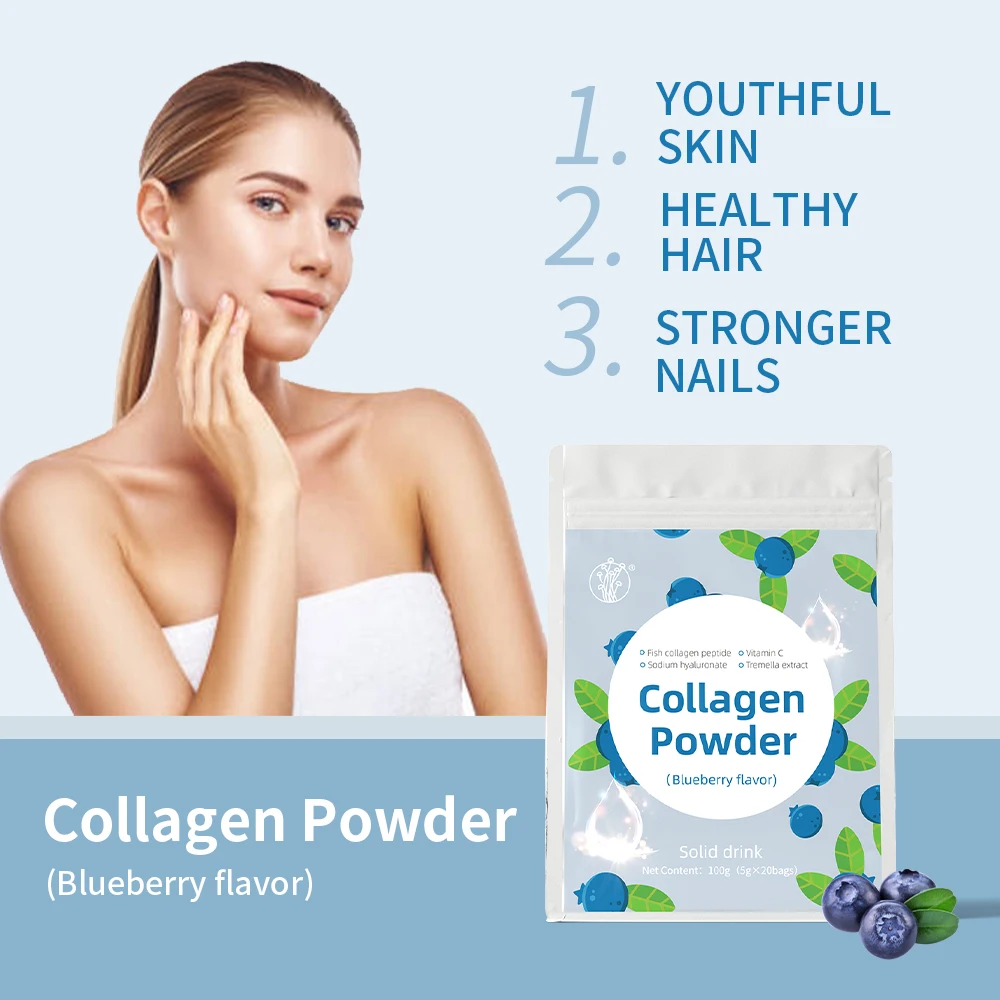 Collagen powder whitening supplements custom product label beauty supplement Blueberry Extract