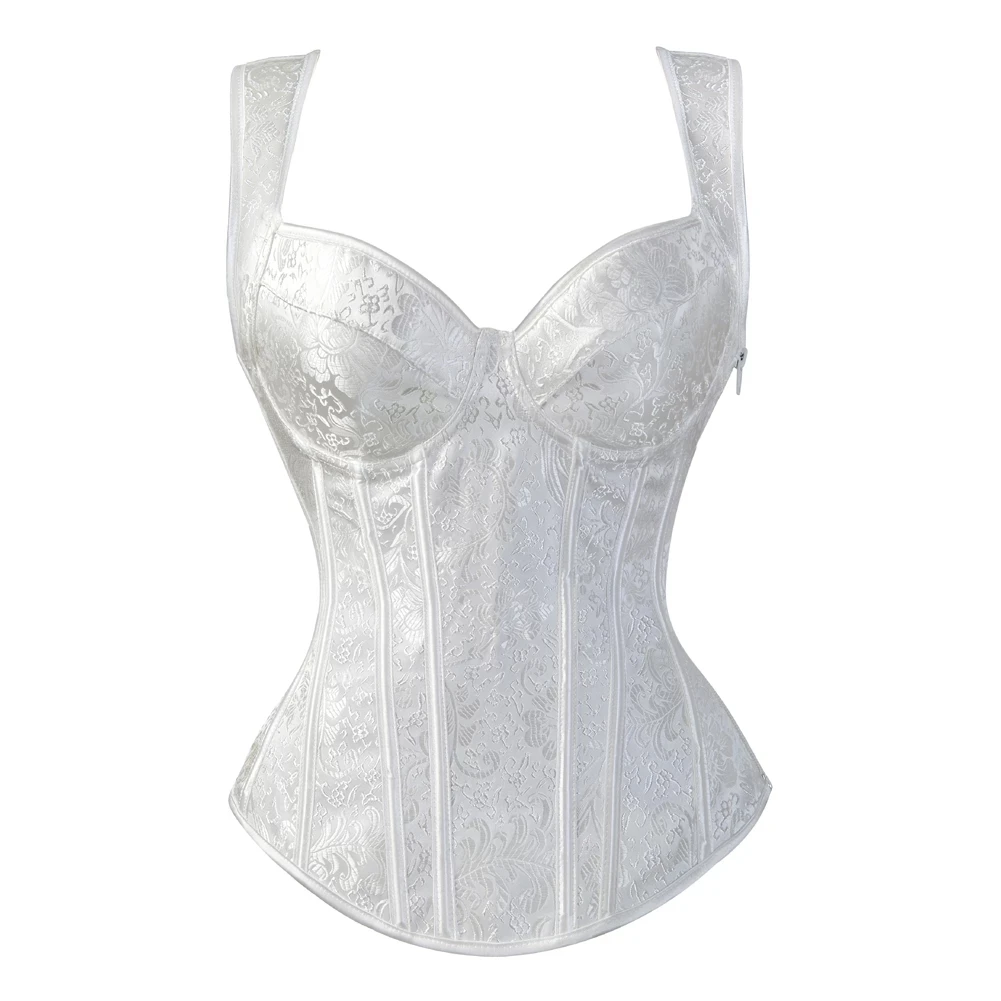 Women Sexy Strap Lace up Corsets and Bustiers Top Overbust Shaper and Fashion Women Sexy Corset Shoulder Straps Tank Corset