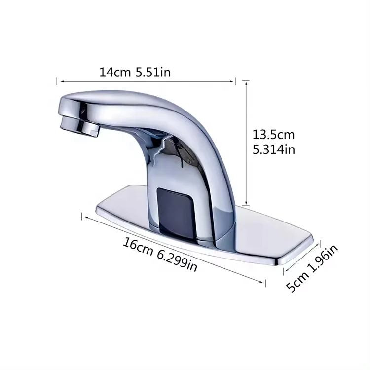 Kangrun water saving public bathroom sink taps faucets self closing touchless wash basin taps hotel sensor taps
