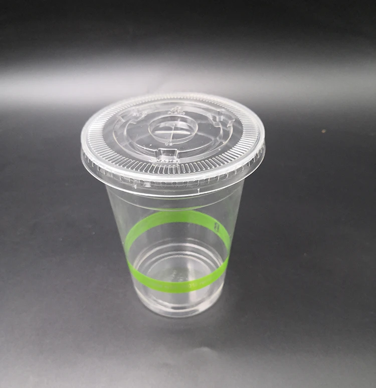 custom printing pudding fruit juice plastic cup with lid and straw