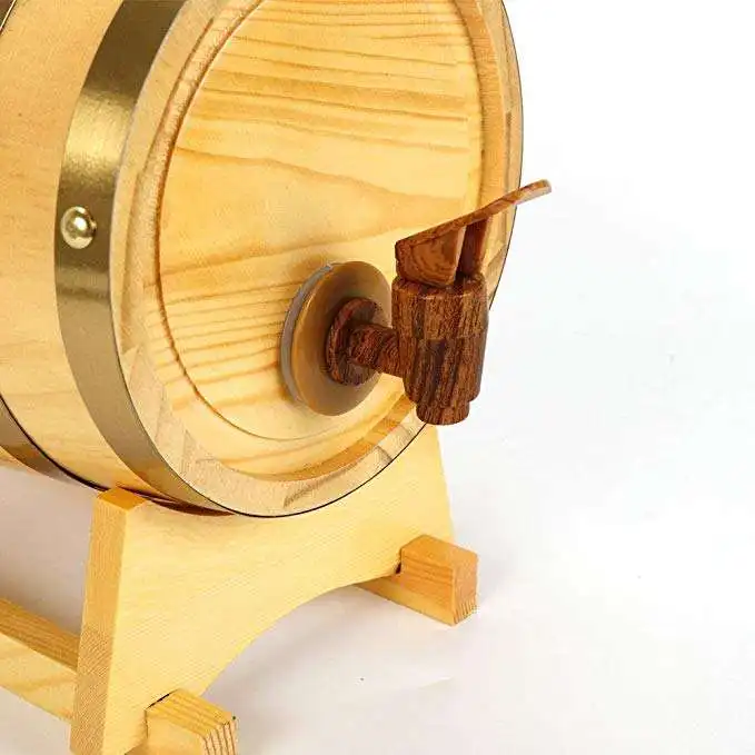 Wholesale New Design Solid Wooden Wine Barrel Beer Barrel Fruit Juice Barrel Dispenser